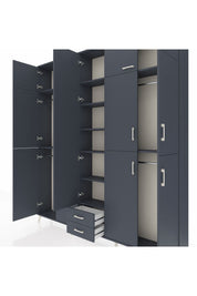 Arges Gardrop 10 Raflı 2 Çekmeceli 4 Askılı 220x30x243 Antrasit-Antrasit