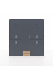 Arges Dolap 10 Raflı 2 Çekmeceli 4 Askılı 220x30x243 Antrasit-Antrasit/Çam