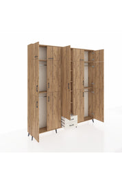 Arges Dolap 10 Raflı 2 Çekmeceli 4 Askılı 220x30x243 Çam-Çam/Aytaşı