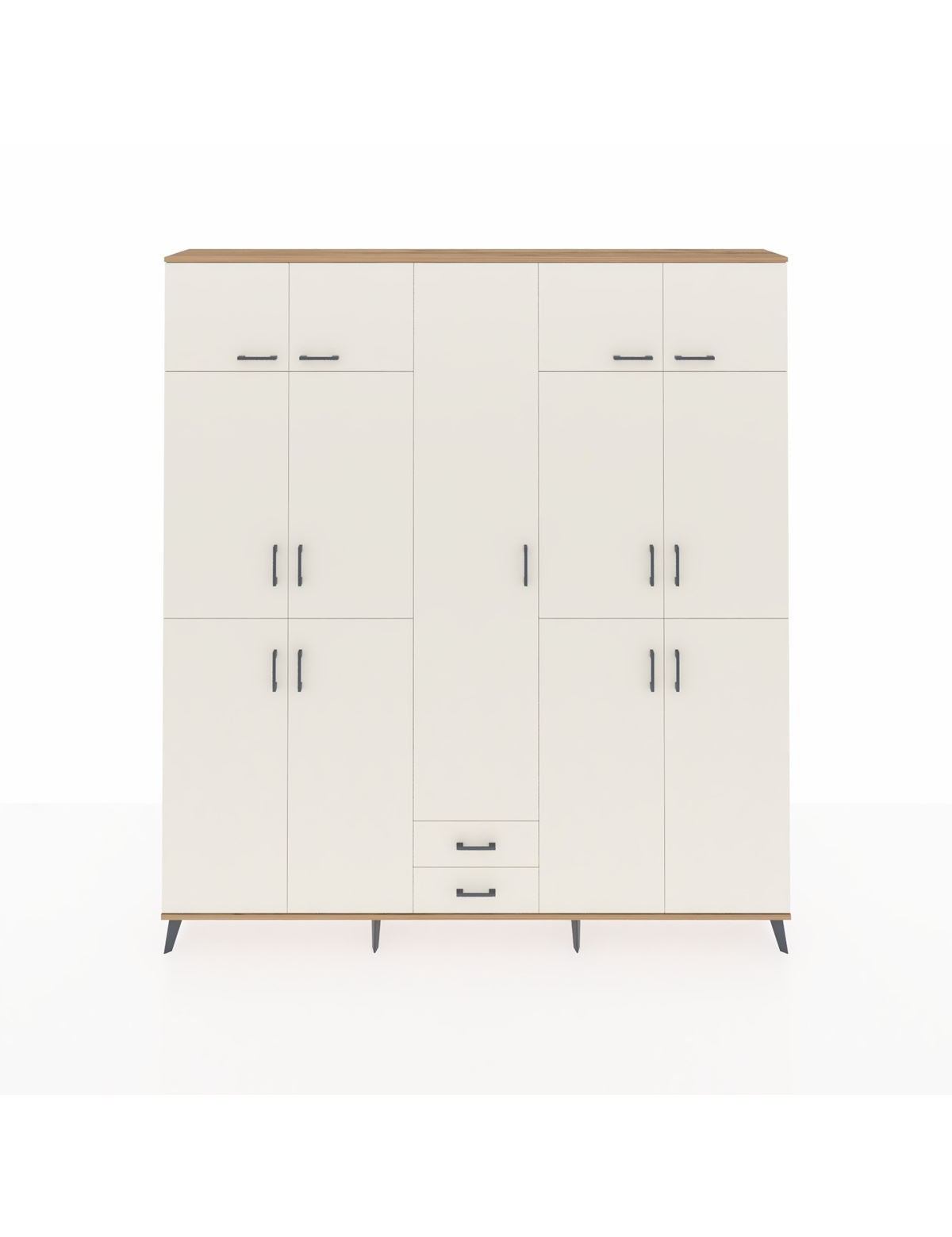 Arges Gardrop 10 Raflı 2 Çekmeceli 4 Askılı 220x30x243 Çam-Aytaşı