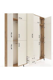 Arges Gardrop 10 Raflı 2 Çekmeceli 4 Askılı 220x30x243 Çam-Aytaşı