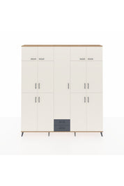 Arges Dolap 10 Raflı 2 Çekmeceli 4 Askılı 220x30x243 Çam-Aytaşı/Antrasit