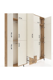 Arges Dolap 10 Raflı 2 Çekmeceli 4 Askılı 220x30x243 Çam-Aytaşı/Çam