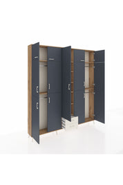 Arges Dolap 10 Raflı 2 Çekmeceli 4 Askılı 220x30x243 Çam-Antrasit/Aytaşı