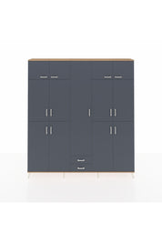 Arges Gardrop 10 Raflı 2 Çekmeceli 4 Askılı 220x30x243 Çam-Antrasit