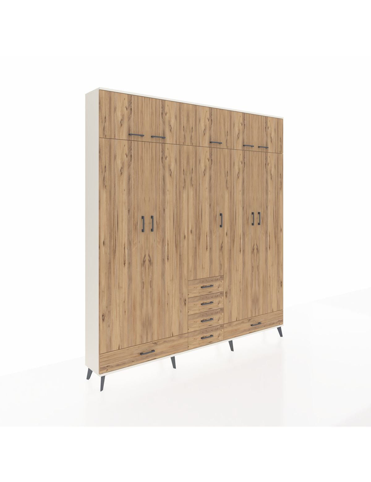 Arges Gardrop 6 Raflı 6 Çekmeceli 4 Askılı 220x30x243 Aytaşı-Çam