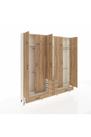 Arges Gardrop 6 Raflı 6 Çekmeceli 4 Askılı 220x30x243 Aytaşı-Çam