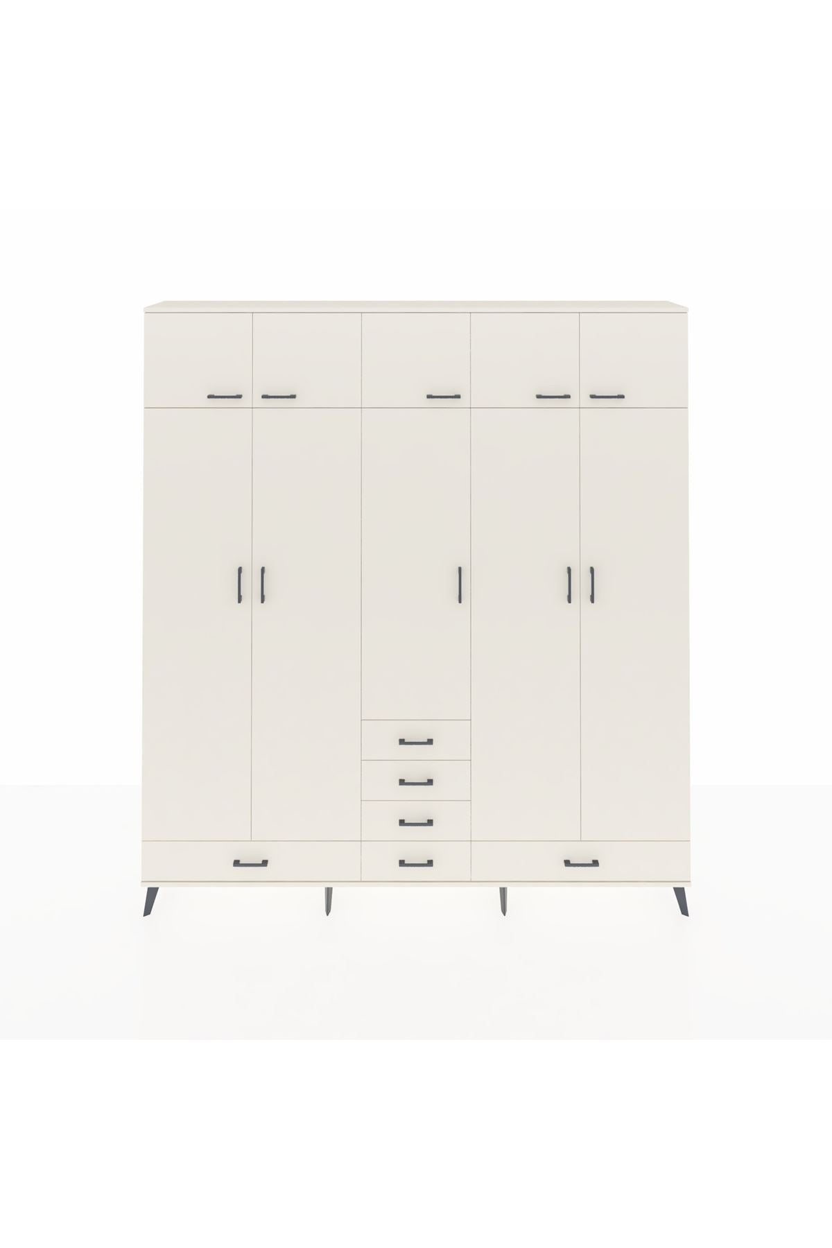 Arges Gardrop 6 Raflı 6 Çekmeceli 4 Askılı 220x30x243 Aytaşı-Aytaşı