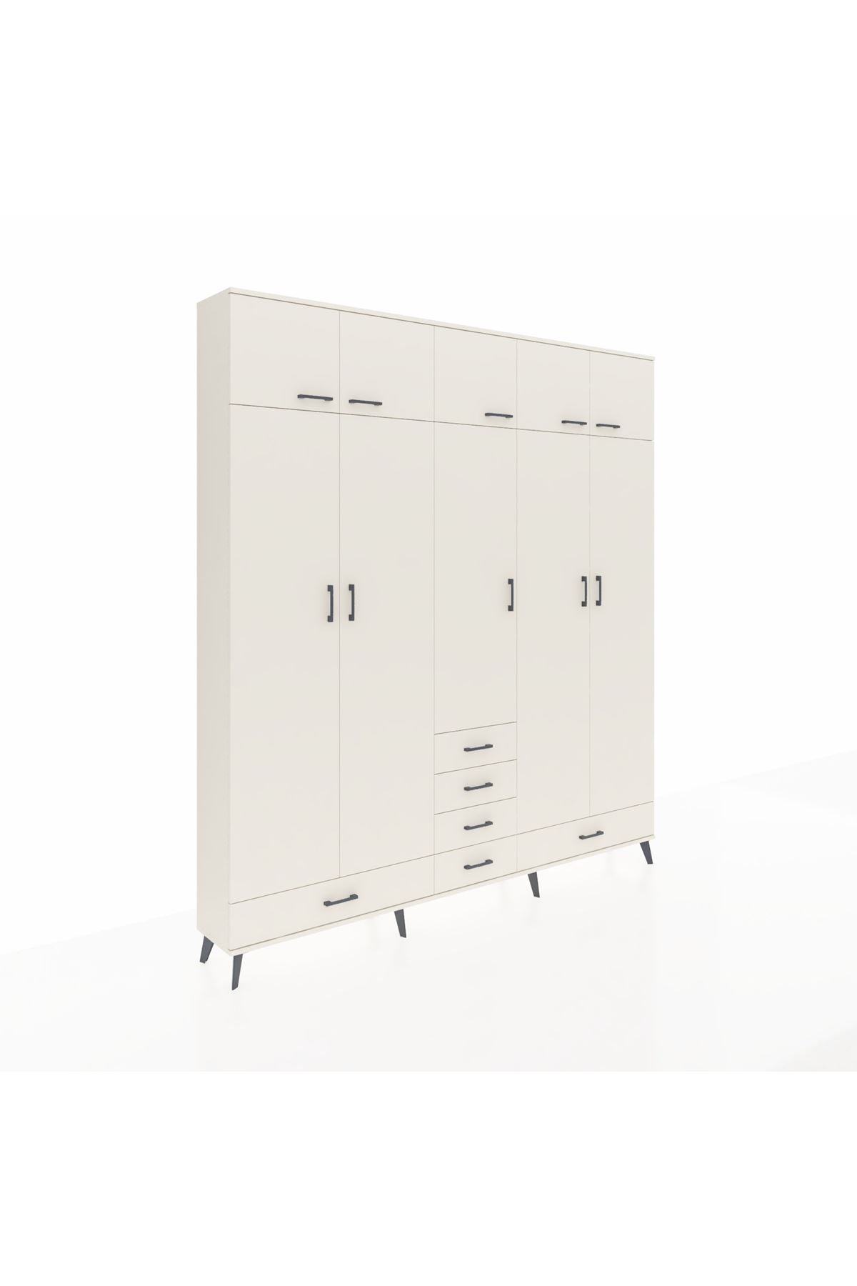 Arges Gardrop 6 Raflı 6 Çekmeceli 4 Askılı 220x30x243 Aytaşı-Aytaşı