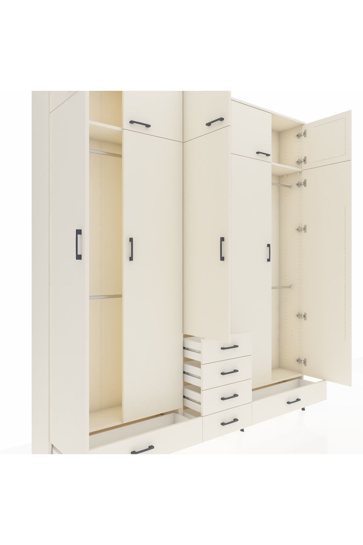 Arges Gardrop 6 Raflı 6 Çekmeceli 4 Askılı 220x30x243 Aytaşı-Aytaşı