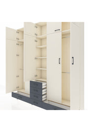 Arges Dolap 6 Raflı 6 Çekmeceli 4 Askılı 220x30x243 Aytaşı-Aytaşı/Antrasit