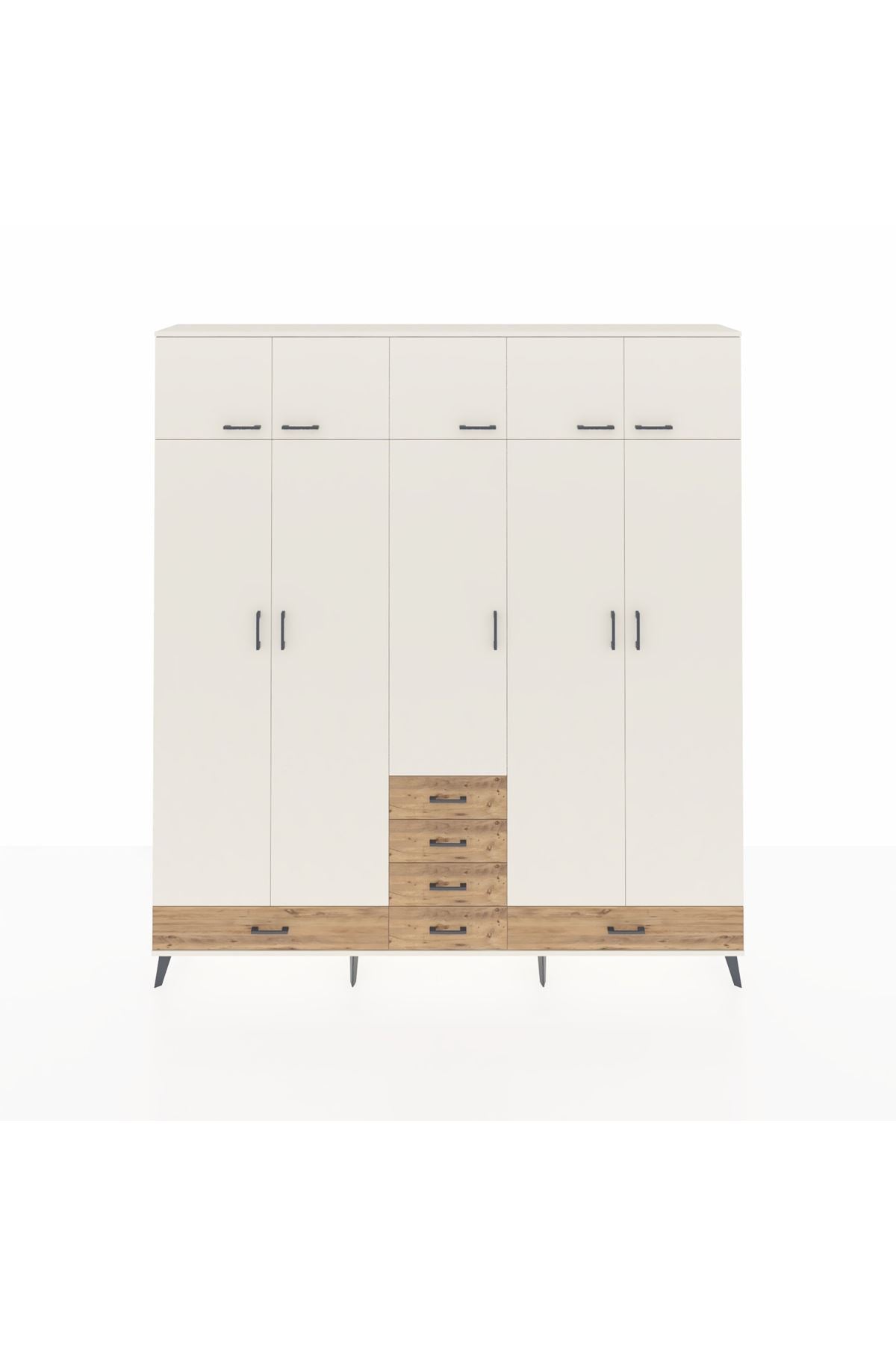 Arges Dolap 6 Raflı 6 Çekmeceli 4 Askılı 220x30x243 Aytaşı-Aytaşı/Çam