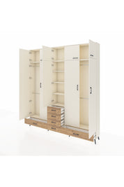 Arges Dolap 6 Raflı 6 Çekmeceli 4 Askılı 220x30x243 Aytaşı-Aytaşı/Çam