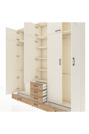 Arges Dolap 6 Raflı 6 Çekmeceli 4 Askılı 220x30x243 Aytaşı-Aytaşı/Çam