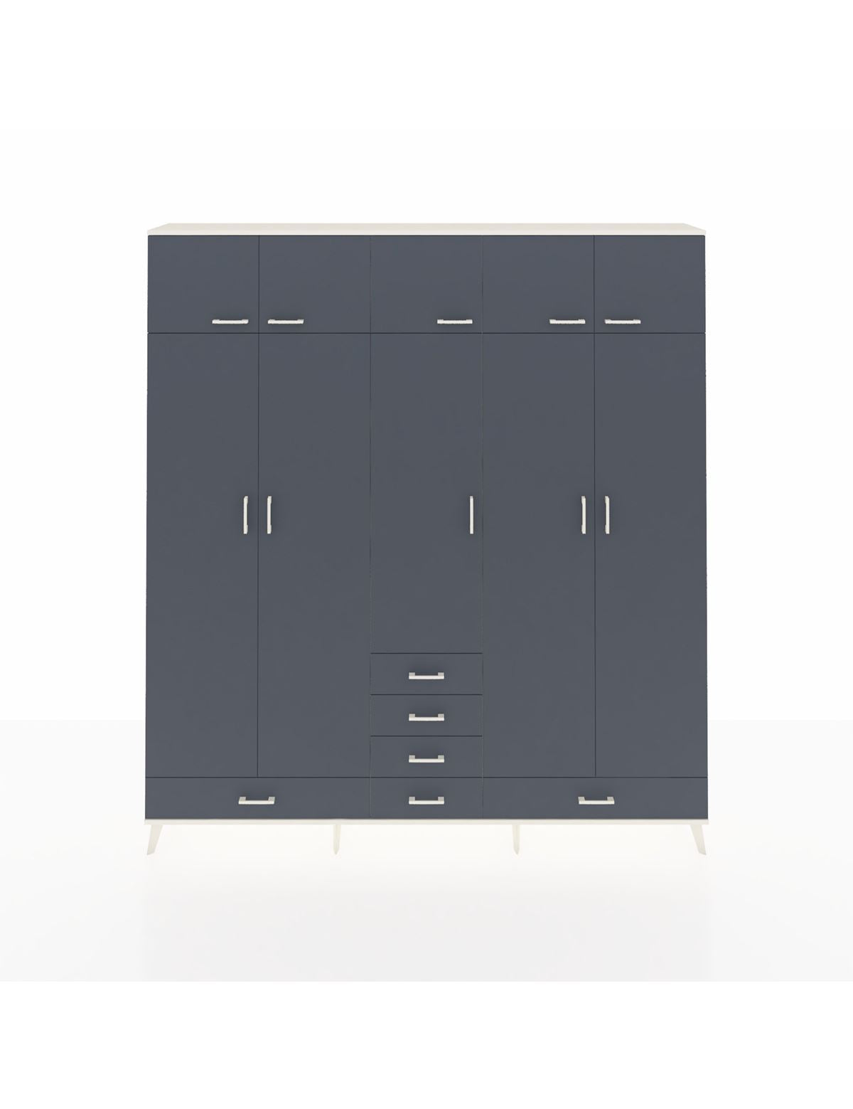 Arges Gardrop 6 Raflı 6 Çekmeceli 4 Askılı 220x30x243 Aytaşı-Antrasit