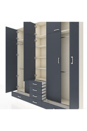 Arges Gardrop 6 Raflı 6 Çekmeceli 4 Askılı 220x30x243 Aytaşı-Antrasit