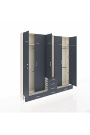 Arges Gardrop 6 Raflı 6 Çekmeceli 4 Askılı 220x30x243 Aytaşı-Antrasit