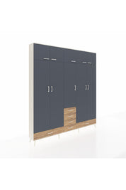 Arges Dolap 6 Raflı 6 Çekmeceli 4 Askılı 220x30x243 Aytaşı-Antrasit/Çam