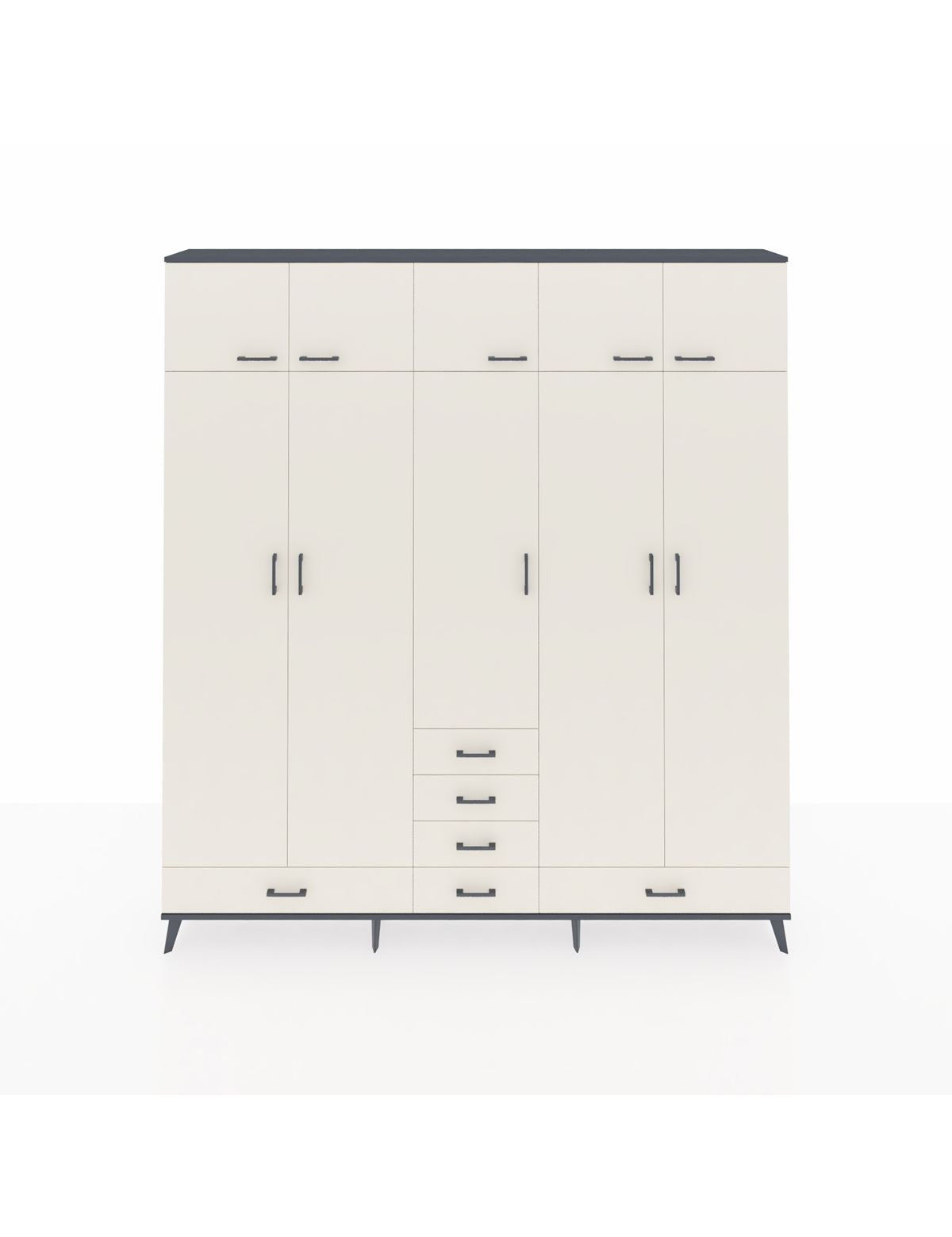 Arges Gardrop 6 Raflı 6 Çekmeceli 4 Askılı 220x30x243 Antrasit-Aytaşı