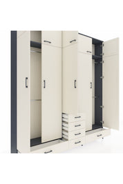 Arges Gardrop 6 Raflı 6 Çekmeceli 4 Askılı 220x30x243 Antrasit-Aytaşı