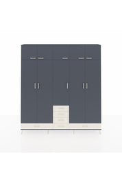 Arges Dolap 6 Raflı 6 Çekmeceli 4 Askılı 220x30x243 Antrasit-Antrasit/Aytaşı