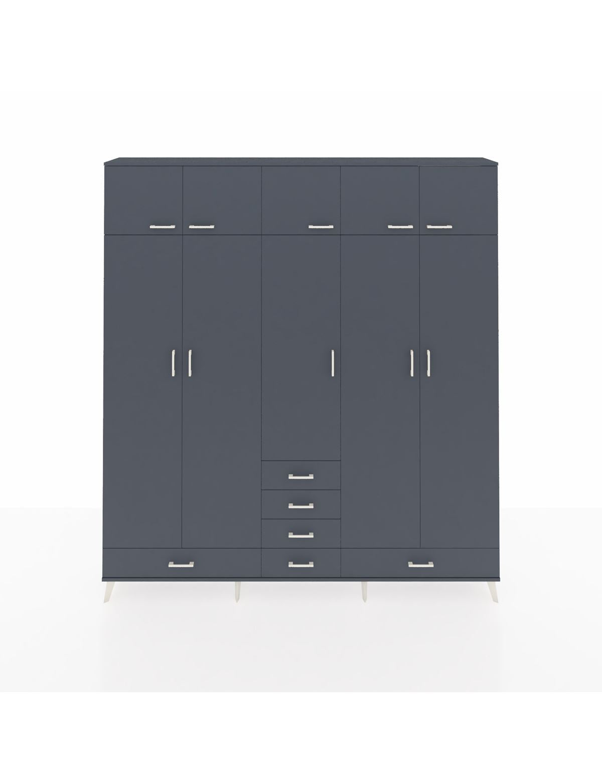 Arges Gardrop 6 Raflı 6 Çekmeceli 4 Askılı 220x30x243 Antrasit-Antrasit