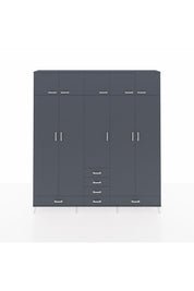 Arges Gardrop 6 Raflı 6 Çekmeceli 4 Askılı 220x30x243 Antrasit-Antrasit