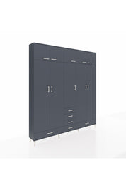 Arges Gardrop 6 Raflı 6 Çekmeceli 4 Askılı 220x30x243 Antrasit-Antrasit