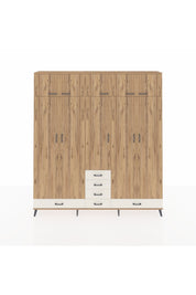 Arges Dolap 6 Raflı 6 Çekmeceli 4 Askılı 220x30x243 Çam-Çam/Aytaşı