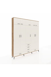 Arges Gardrop 6 Raflı 6 Çekmeceli 4 Askılı 220x30x243 Çam-Aytaşı