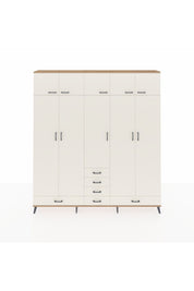 Arges Gardrop 6 Raflı 6 Çekmeceli 4 Askılı 220x30x243 Çam-Aytaşı