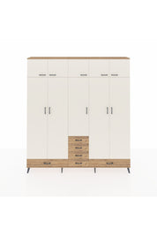 Arges Dolap 6 Raflı 6 Çekmeceli 4 Askılı 220x30x243 Çam-Aytaşı/Çam