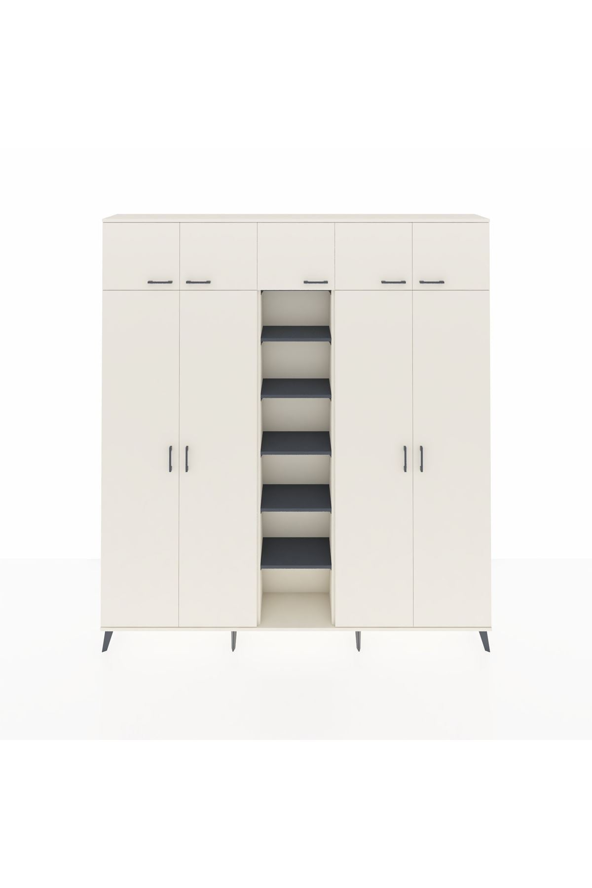 Arges Dolap 18 Raflı 9 Kapaklı 220x30x243 Aytaşı-Aytaşı/Antrasit