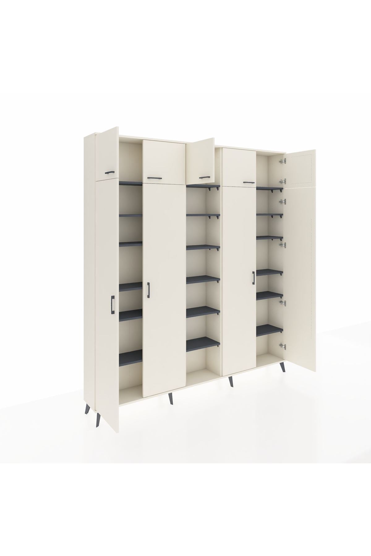 Arges Dolap 18 Raflı 9 Kapaklı 220x30x243 Aytaşı-Aytaşı/Antrasit