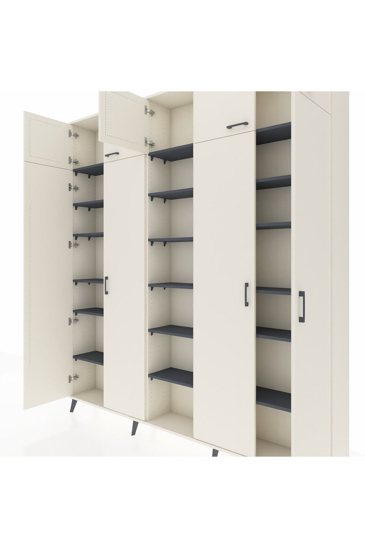 Arges Dolap 18 Raflı 9 Kapaklı 220x30x243 Aytaşı-Aytaşı/Antrasit