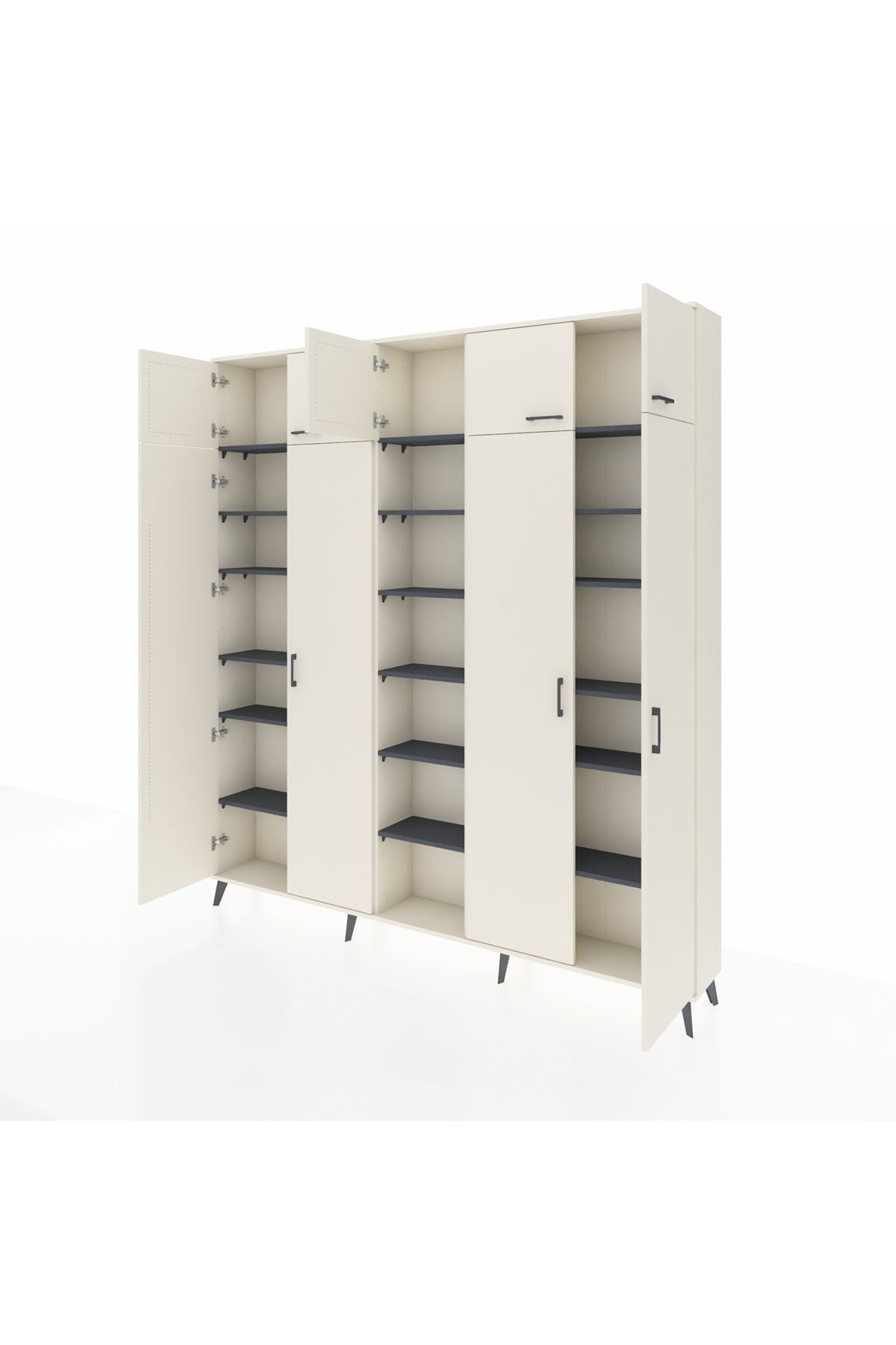 Arges Dolap 18 Raflı 9 Kapaklı 220x30x243 Aytaşı-Aytaşı/Antrasit