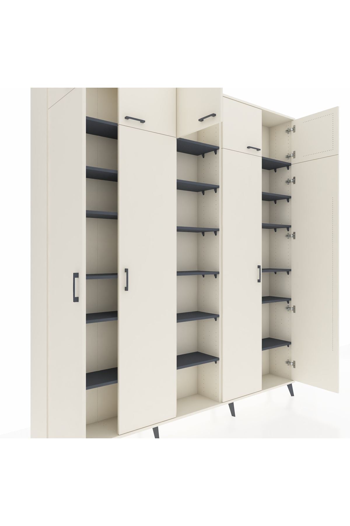 Arges Dolap 18 Raflı 9 Kapaklı 220x30x243 Aytaşı-Aytaşı/Antrasit