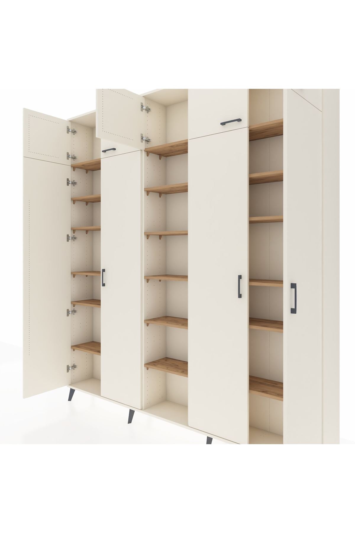 Arges Dolap 18 Raflı 9 Kapaklı 220x30x243 Aytaşı-Aytaşı/Çam