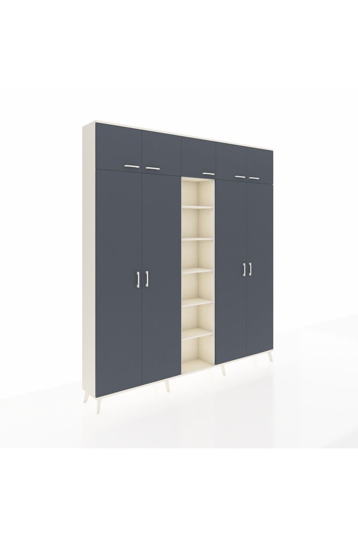 Arges Dolap 18 Raflı 9 Kapaklı 220x30x243 Aytaşı-Antrasit/Aytaşı