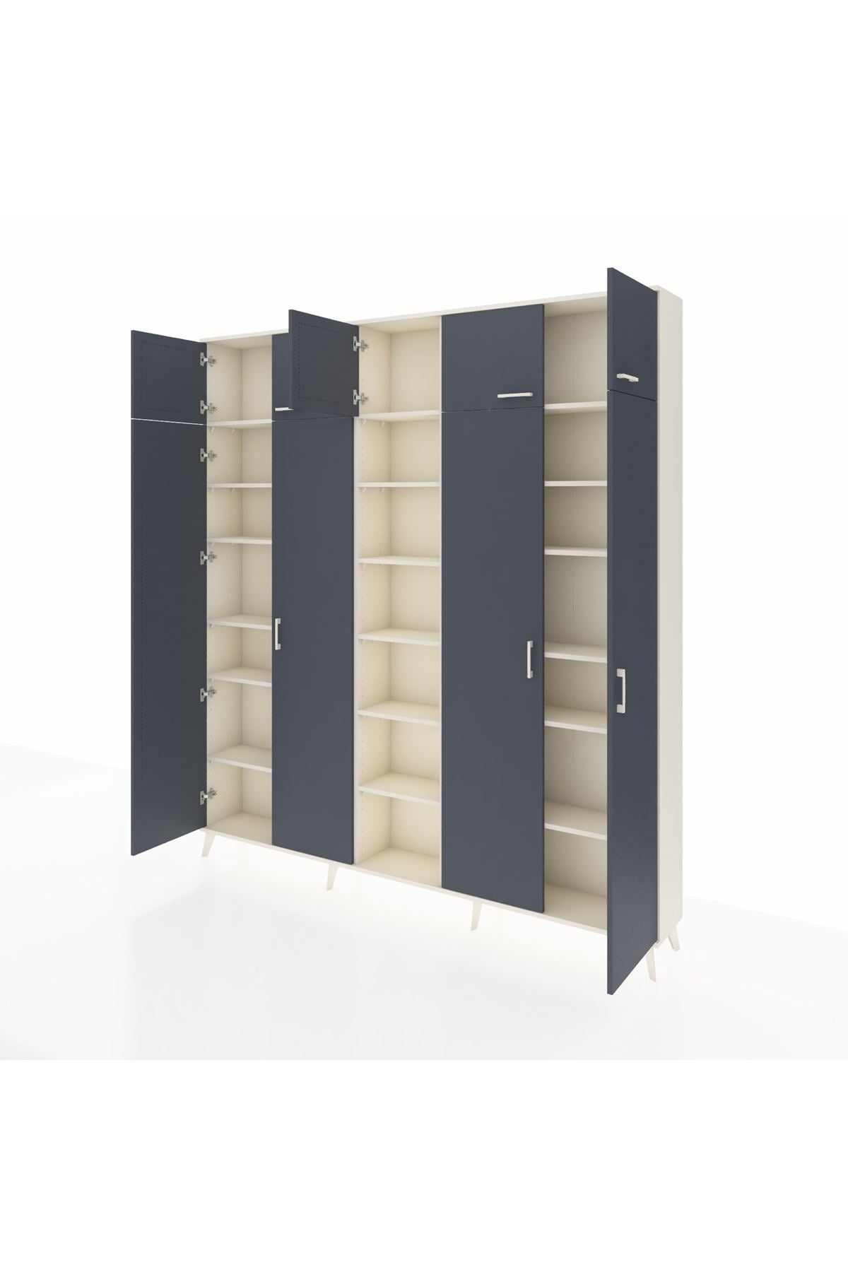 Arges Dolap 18 Raflı 9 Kapaklı 220x30x243 Aytaşı-Antrasit/Aytaşı