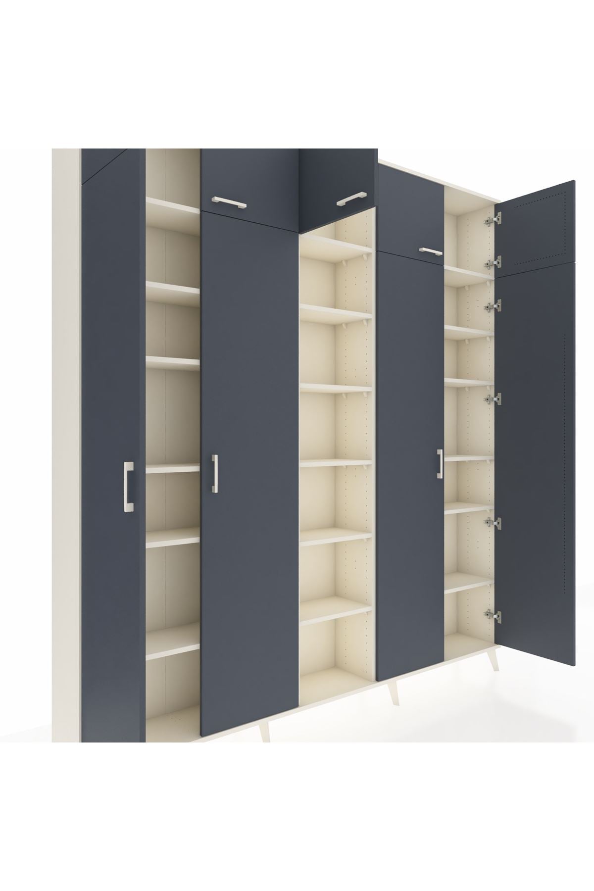 Arges Dolap 18 Raflı 9 Kapaklı 220x30x243 Aytaşı-Antrasit/Aytaşı