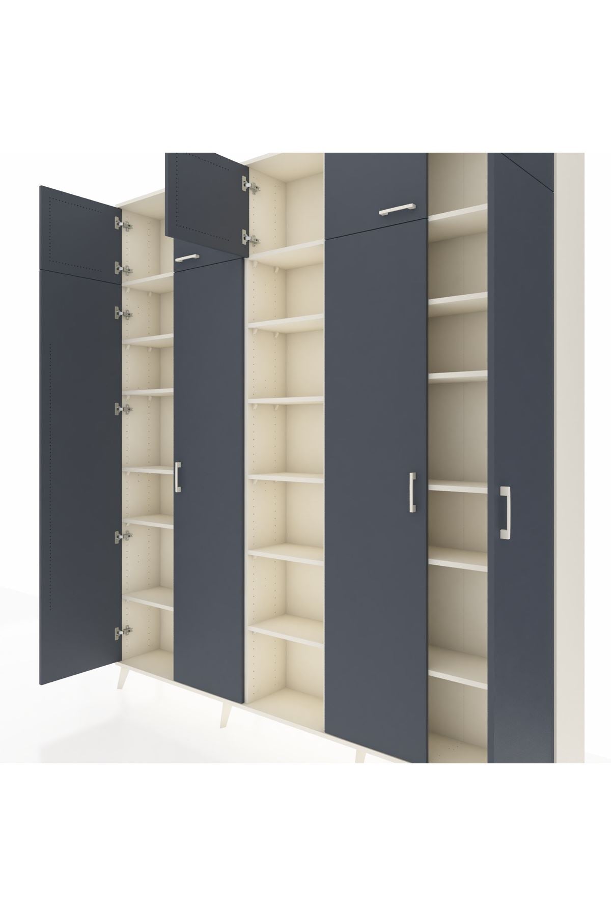 Arges Dolap 18 Raflı 9 Kapaklı 220x30x243 Aytaşı-Antrasit/Aytaşı