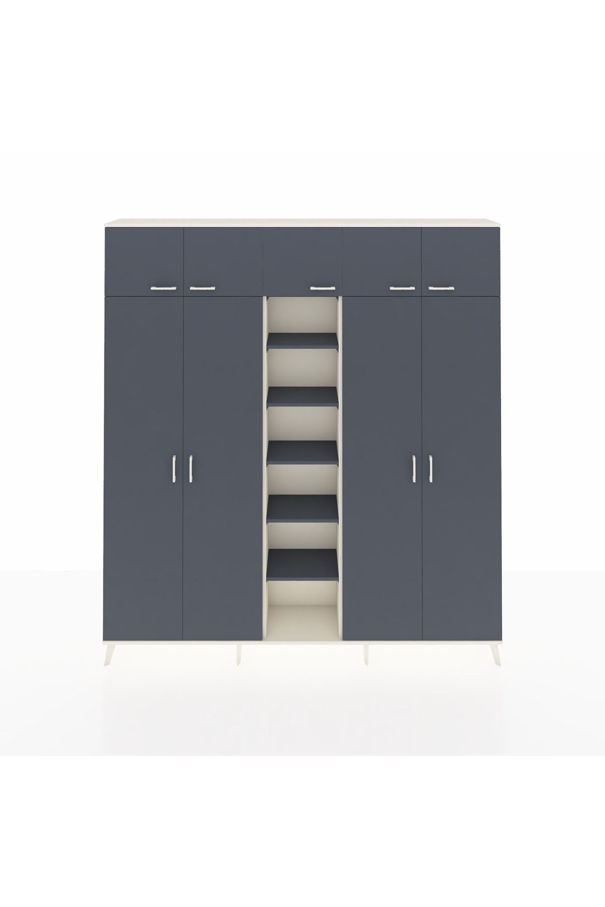 Arges Gardrop 18 Raflı 9 Kapaklı 220x30x243 Aytaşı-Antrasit