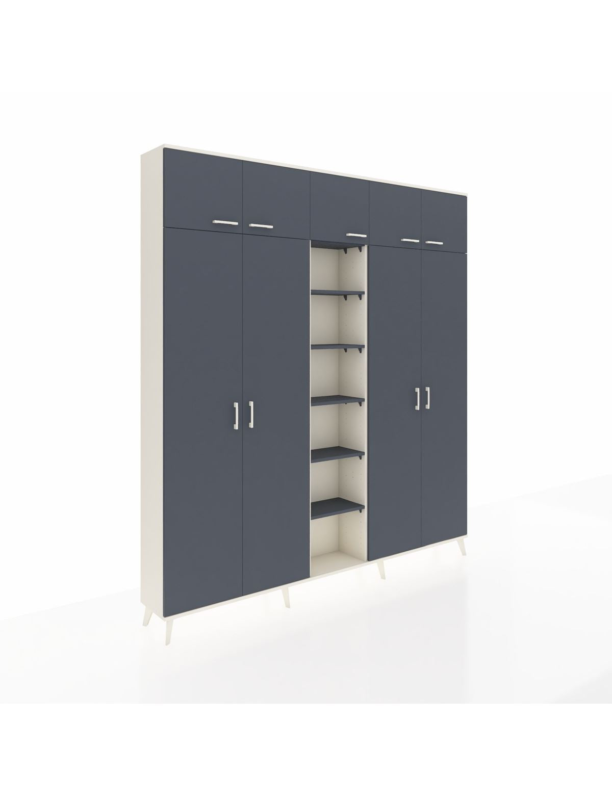 Arges Gardrop 18 Raflı 9 Kapaklı 220x30x243 Aytaşı-Antrasit