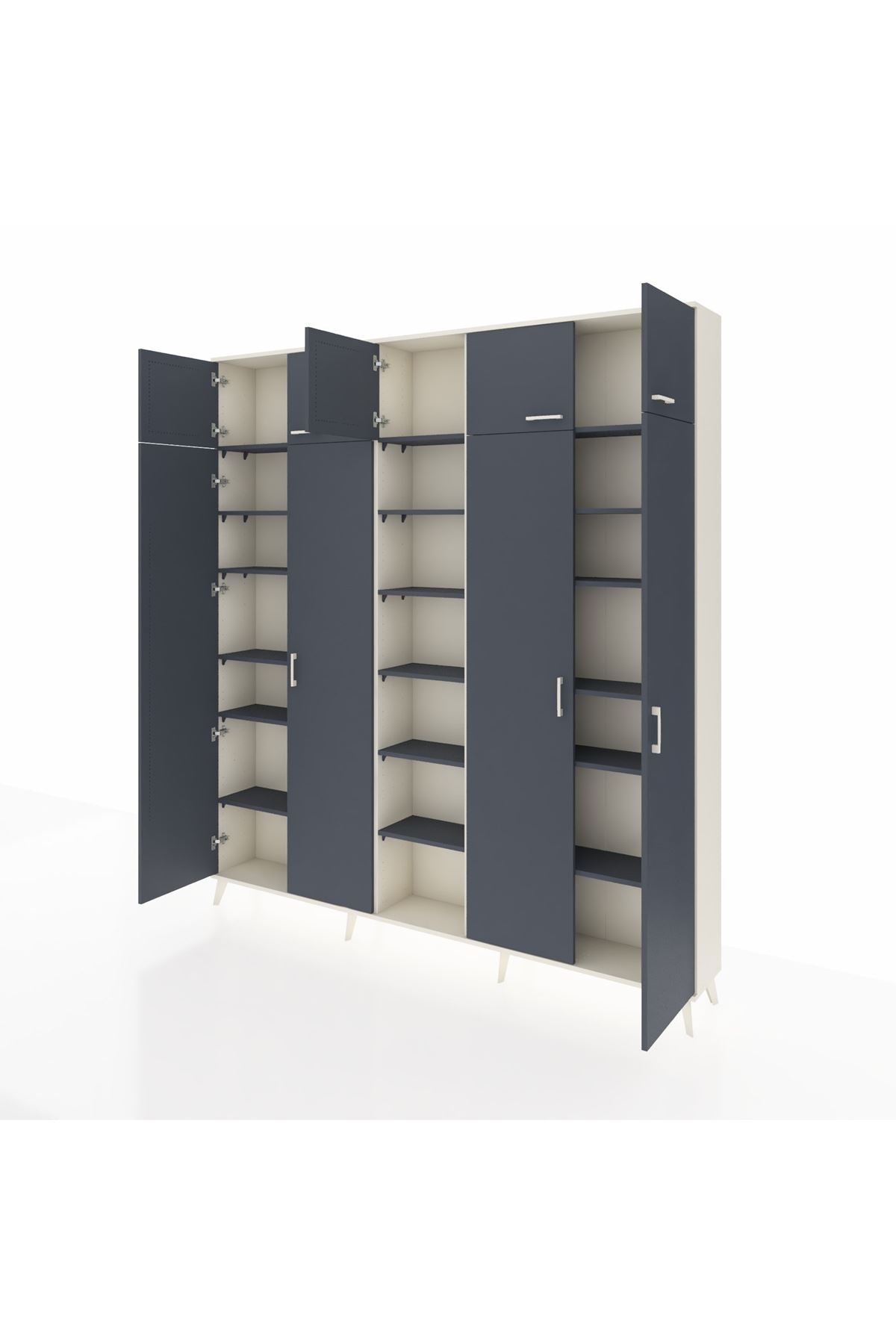 Arges Gardrop 18 Raflı 9 Kapaklı 220x30x243 Aytaşı-Antrasit