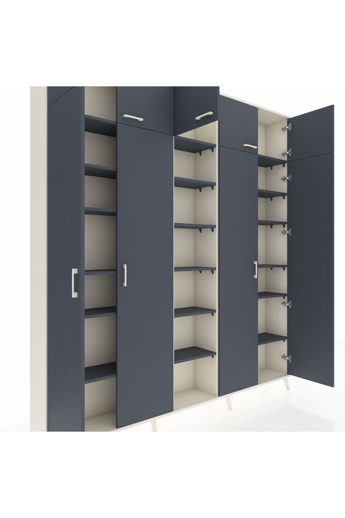 Arges Gardrop 18 Raflı 9 Kapaklı 220x30x243 Aytaşı-Antrasit