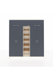 Arges Dolap 18 Raflı 9 Kapaklı 220x30x243 Aytaşı-Antrasit/Çam