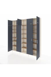 Arges Dolap 18 Raflı 9 Kapaklı 220x30x243 Aytaşı-Antrasit/Çam