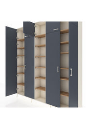 Arges Dolap 18 Raflı 9 Kapaklı 220x30x243 Aytaşı-Antrasit/Çam