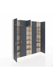 Arges Dolap 18 Raflı 9 Kapaklı 220x30x243 Aytaşı-Antrasit/Çam